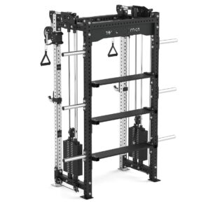 Rack with Cable Machine, Pull-Up Bar, Weight Plates, Olympic Barbell & Weight