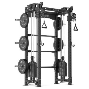 Rack with Storage, Cable Machine, Pull-Up Bar, Weight Plates