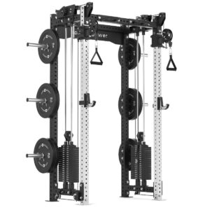 Squat Rack with Stainless Steel Uprights, Pull-Up bar, Cable Machine, Weight Plates & Cable Pulleys