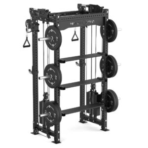 Rack with Storage, Cable Machine, Pull-Up Bar, Weight Plates