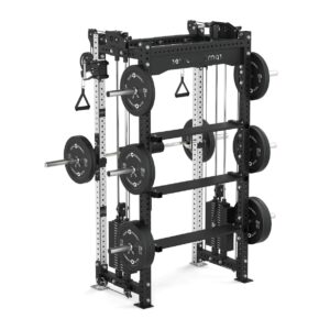 Rack with Cable Machine, Pull-Up Bar, Weight Plates, Olympic Barbell & Weight