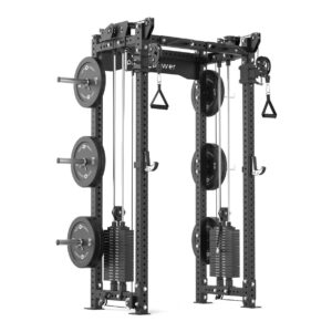 Squat Rack with Pull Up Bar, Weight Plates and Cable Attachment Machine