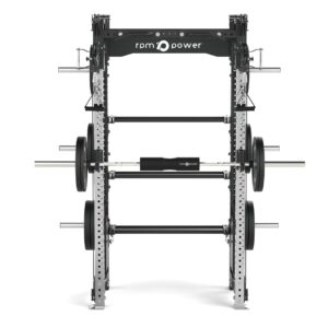 Rack with Cable Machine, Pull-Up Bar, Weight Plates, Olympic Barbell & Weight