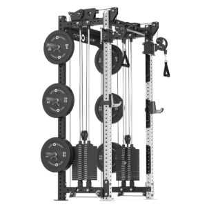 Squat Rack with Stainless Steel Uprights, Pull-Up bar, Cable Machine, Weight Plates & Cable Pulleys