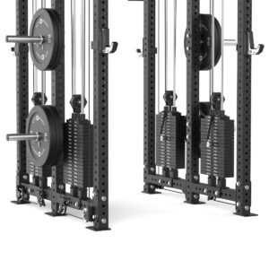 Squat Rack with Weight Plates, Pull-Up Bar, Cable Machine and J-Hooks