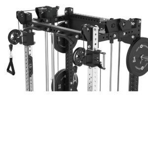 Squat Rack with Stainless Steel Uprights, Pull-Up bar, Cable Machine, Weight Plates & Cable Pulleys