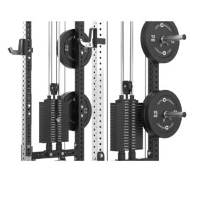 Squat Rack with Stainless Steel Uprights, Pull-Up bar, Cable Machine, Weight Plates & Cable Pulleys