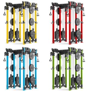 Cable Machine Rack with Pull-Up Bar, Weight Plates and cable weight stack
