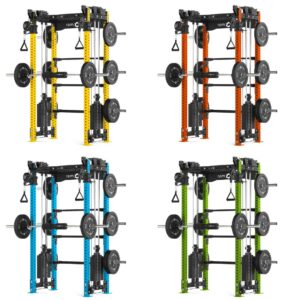 Cable Machine Rack with Pull-Up Bar, Weight Plates and cable weight stack