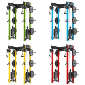 Cable Machine Rack with Pull-Up Bar, Weight Plates and cable weight stack