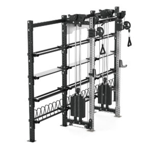 Cable Machine Power rack with Bumper Plate Storage, Pull-Up Bar & Slam Ball Storage